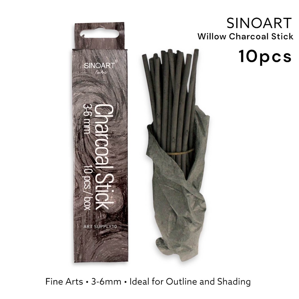 

Sinoart Willow Charcoal Stick 3-6mm 10pcs