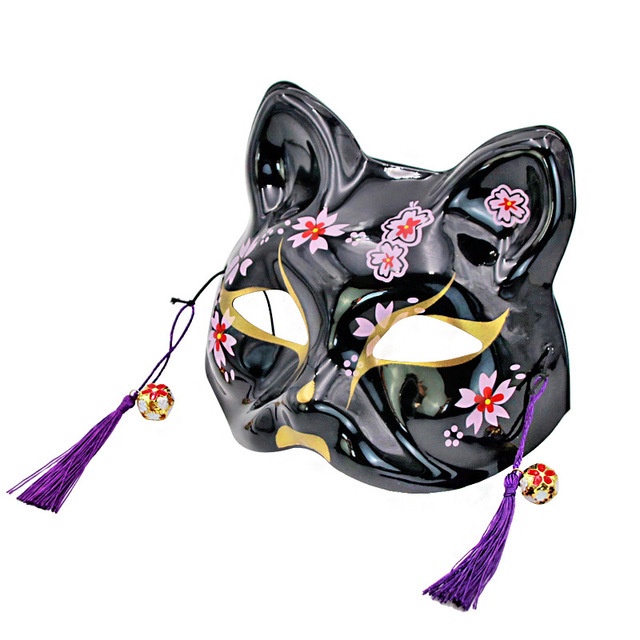 TOHB topeng kitsune black fox bunkasai japanese festival mask rubah halloween