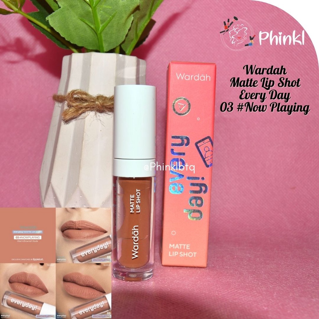 `ღ´ PHINKL `ღ´ Wardah Everyday Lip Shot lipcream matte lipstick cair mudah di blend