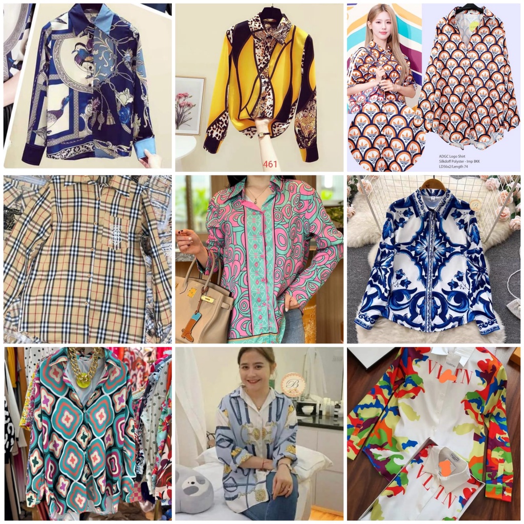 NANDO KEMEJA WANITA BAHAN SATIN SILK PREMIUM