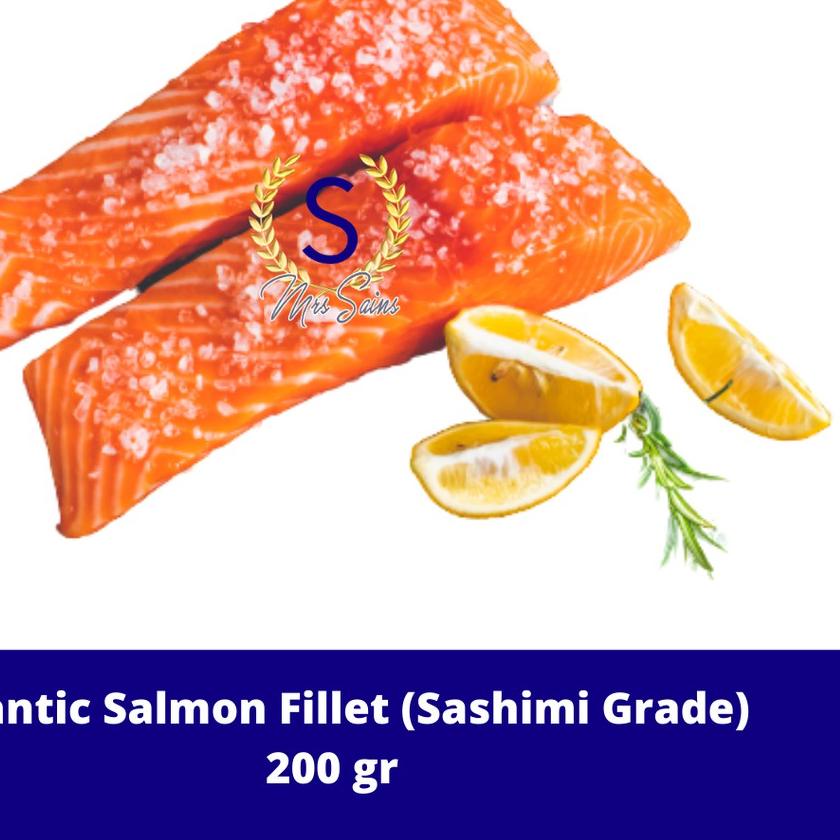 

☏ Fresh Salmon Fillet Sashimi Grade , Salmon Segar 200 gram/pack ( Salmo Salar) ➦