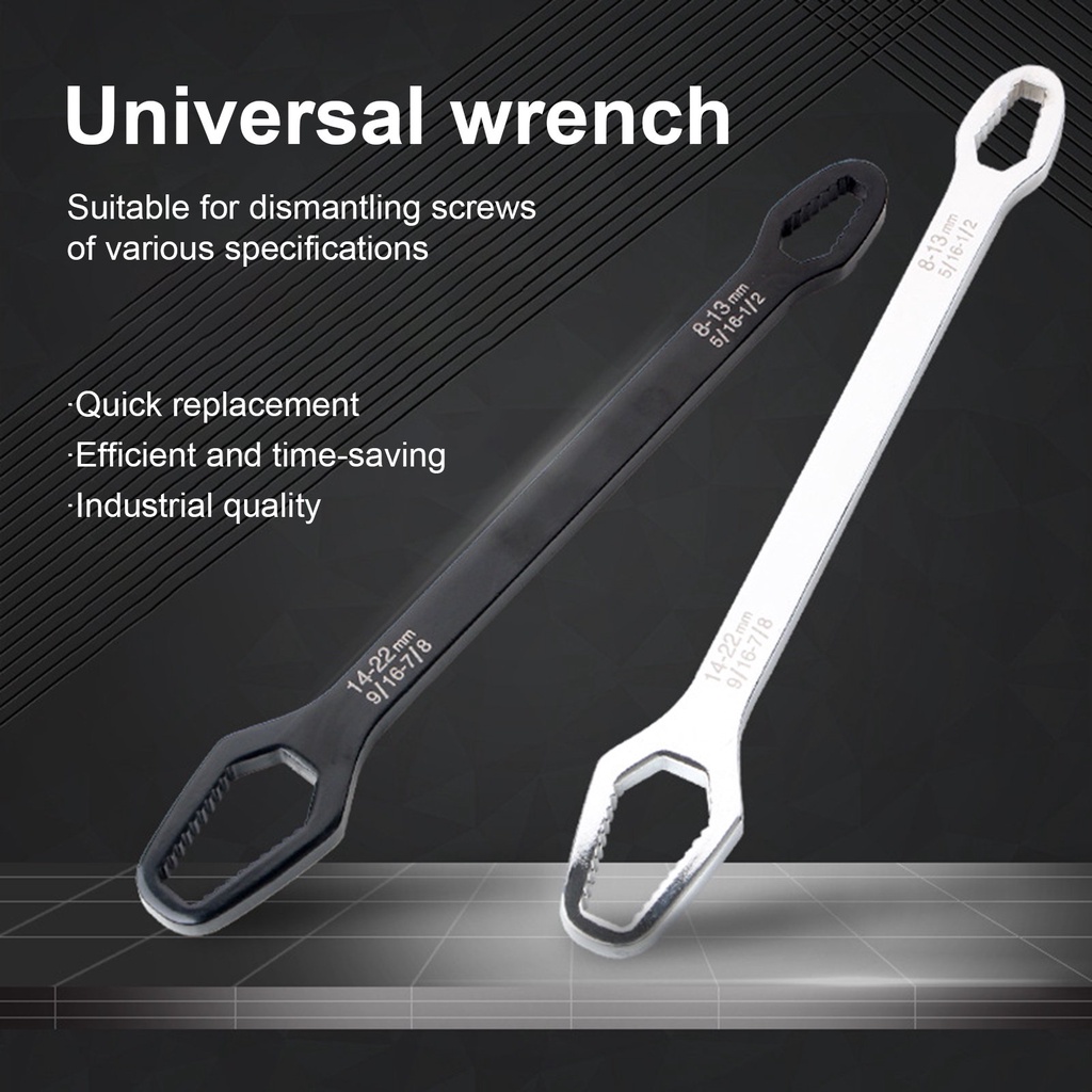 YGRETTE - Alloet Kunci Pas Double-Head Key Wrench Ratchet Spanner Kunci Torx Universal