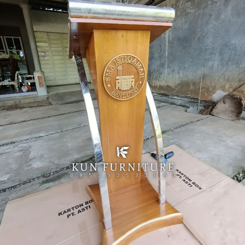 Podium Minimalis Stainless Steel / Mimbar Stainless Modern Murah Jati  mimbar minimalis jatii