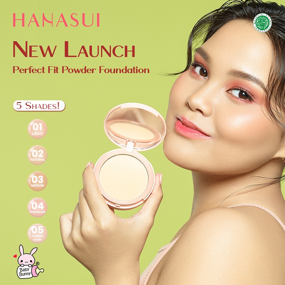 ❤ BELIA ❤ Hanasui Perfect Fit Powder Foundation | Bedak Padat | Soft Matte Natural Finish | 12.5g | BPOM