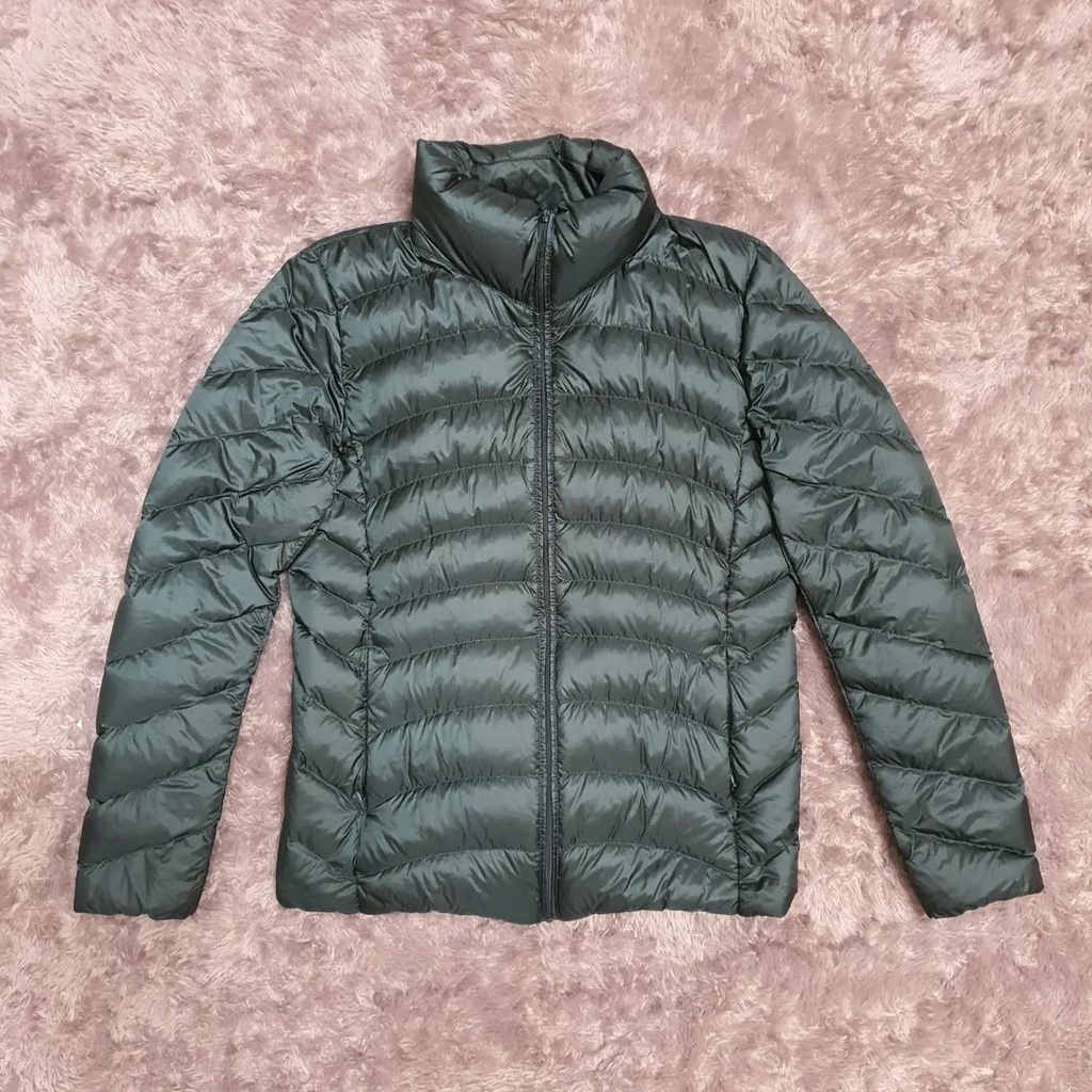 Unisex Un*qlo Parka Ultra Light Down Black Quilted Jacket