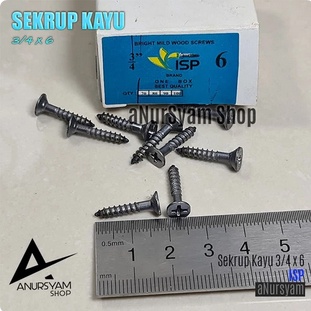 Sekrup Kayu 6 x 3/4 Isi 70 Skrup Kayu 3/4 x 6 Head Flat Screw