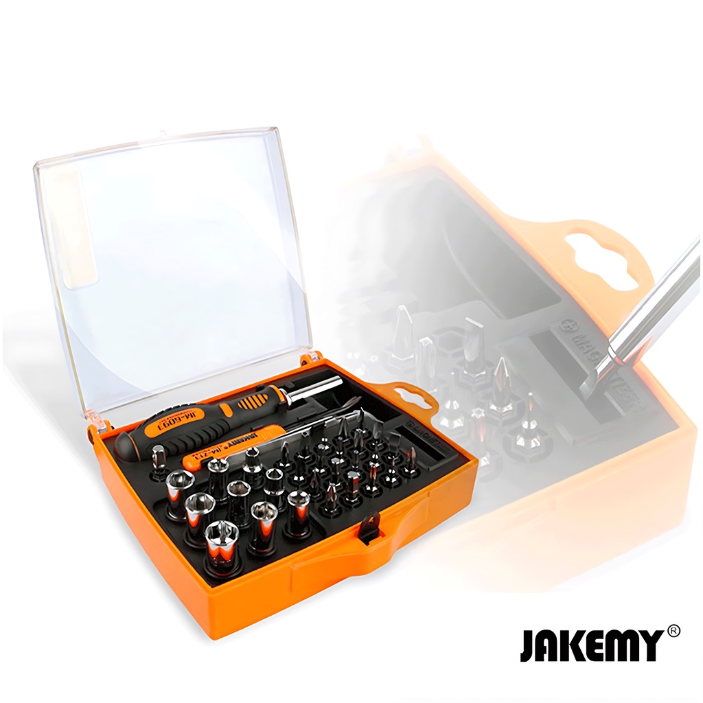 Jakemy 34in1 Obeng Set Lengkap Tool box Kunci Socket Phillips Slotted Hex Torx Original JM-6093