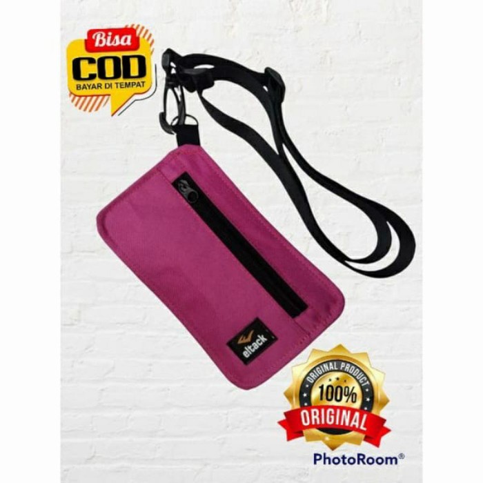 PROMO TAS HP SAKO NOMO WALLET DOMPET KALUNG GANTUNG LEHER PRIA WANITA-DRA01 - PINK ELEGAN TERLARIS T