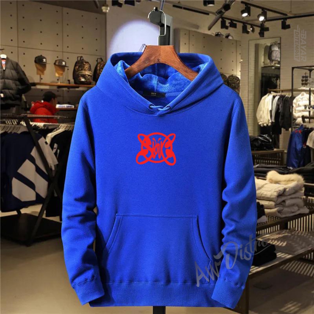 COD Hoodie Distro Slank Text Merah Premium Quality Sweater Tulisan Jaket Cewek/ Cowok Kata-Kata Hoodie Sablon