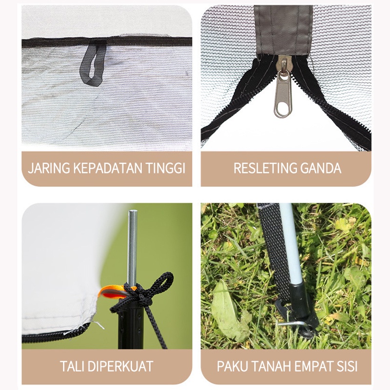 Tenda Camping Kemah Otomatis Kapasitas 4-6 Orang Lipat Portable Waterproof Anti Air Outdoor Indoor Tenda