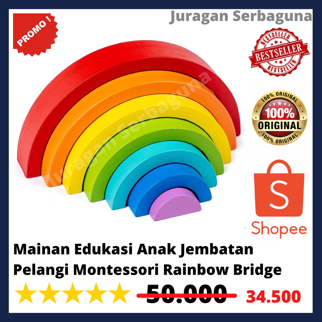 Mainan Edukasi Anak Jembatan Pelangi Montessori Rainbow Bridge