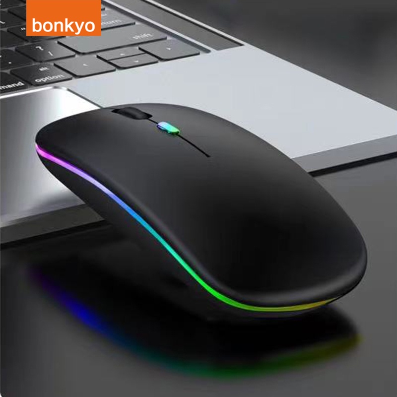 Bonkyo Mouse Wireless Optical 1000-1600 DPI Silent Click Slim 2.4G Wireless USB Receiver