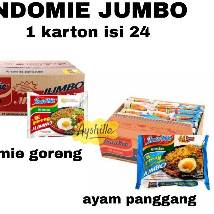 

☄ Indomie JUMBO Goreng Spesial / Ayam Panggang 1 Dus / Karton (24Pcs) - Mi Instan ✭