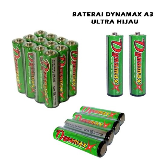 Baterai AAA A3 Alkaline Dynamax Hijau Ultra Black 1.5v Kualitas SNI