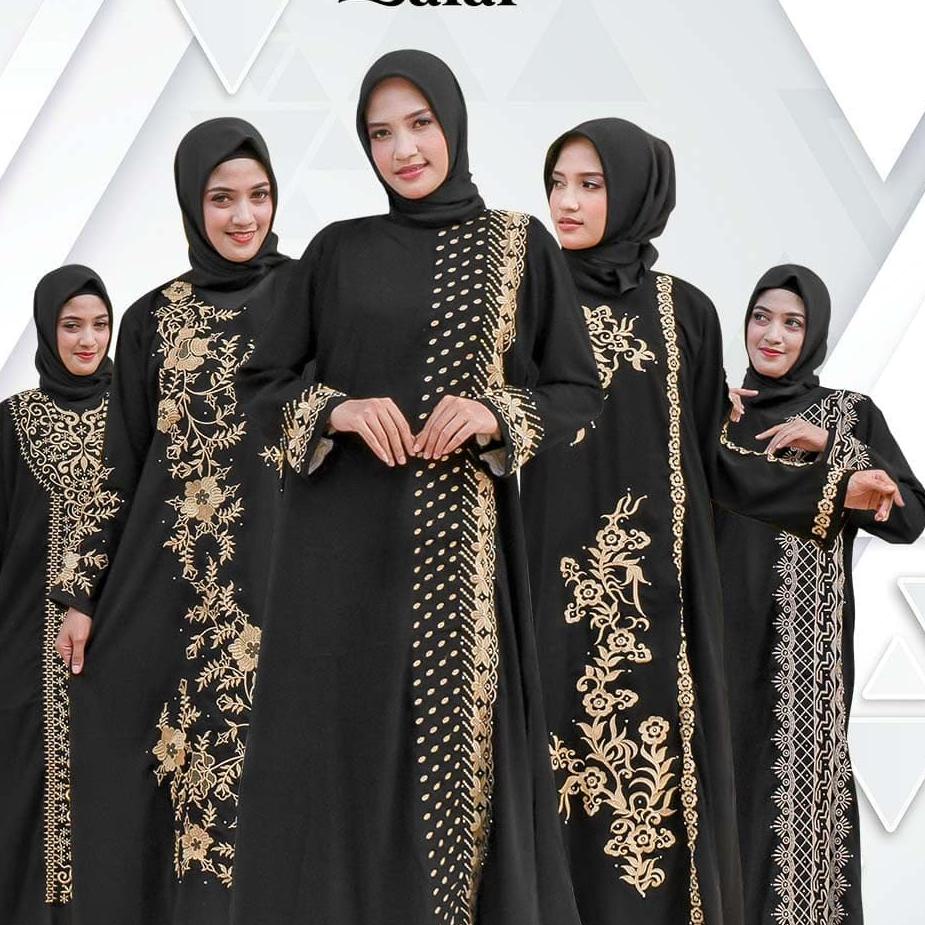 Terbaru Baju Abaya Gamis Hitam Turkey Abaya Bordir Bahan JetBlack Lembut Kwalitas Boutique Arab 2022