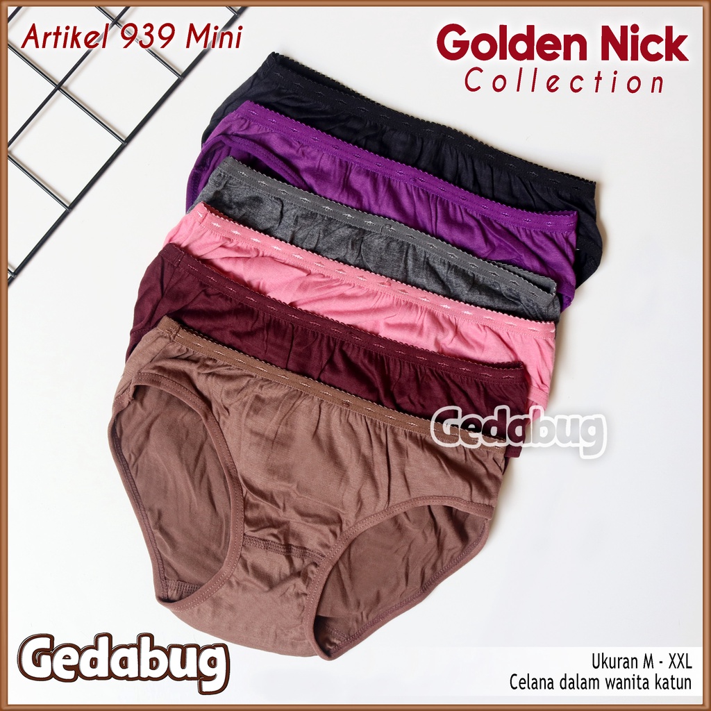 3 Pcs - CD Wanita Golden Nick 939 Gelap Cutting Mini | Celana dalam wanita dewasa &amp; Remaja | Gedabug