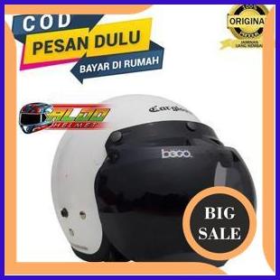 limited stock CARGLOSS RETRO KACA BOGO ORIGINAL WHITE HELM SNI TERMURAH 140ZZ3