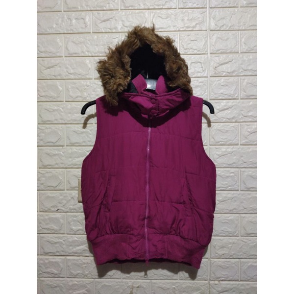vest, rompi cewek berhoodie second