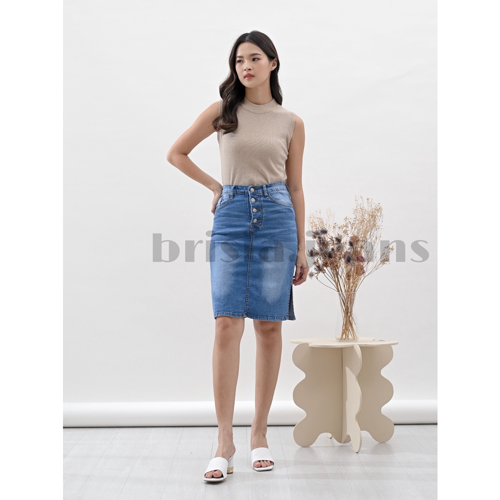 [SIZE 28-33] MINZY Skirt Jeans 4 Button - 3 WARNA / Rok Jeans