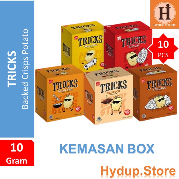 

Tricks Baked Crips Biskuit Kentang Box isi 10 Pcs Kemasan 15 Gram