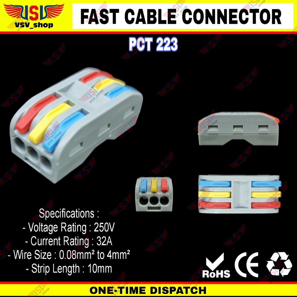 Terminal Konektor Kabel Sambung Cabang Quick Cable Connector 3to3 WARNA