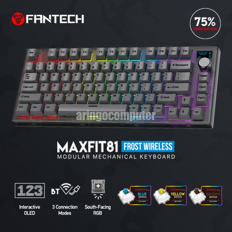 Keyboard Fantech MAXFIT 81 MK-910 GATERON PRO V2 BLACK - YELLOW SWITCH