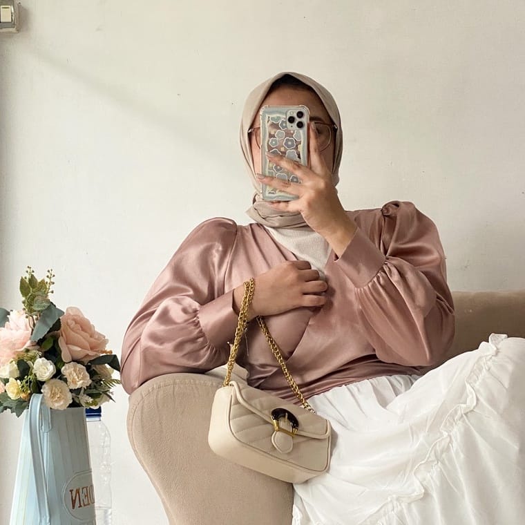 (DBY) BLOUSE MIRANTI OVERSIZE CROP TOP OUTER ATASAN WANITA SHIRT SATIN