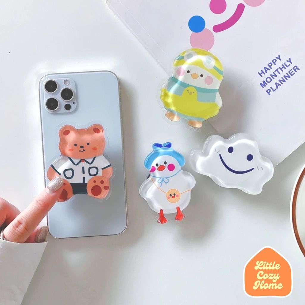 Popsocket Griptok Premium 3D Airbag Motif Korean Kartun Lucu Untuk Handphone Iphone / Android Gaya Korea Karakter Kartun Lucu Imut