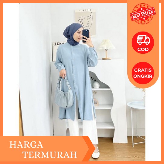 Gliveo (Cod) - Wilona Tunik Lengan Bordir Bunga Shakila Adem Premium / Tunik Polos Busui Friendly Wa
