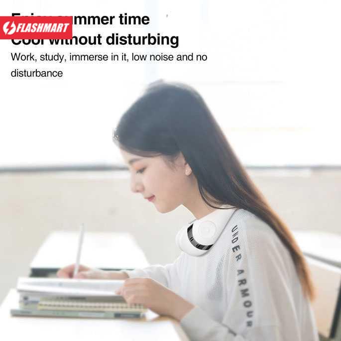 Flashmart Kipas Angin Leher Portable Neck Fan Rechargeable 5000mAh - H11