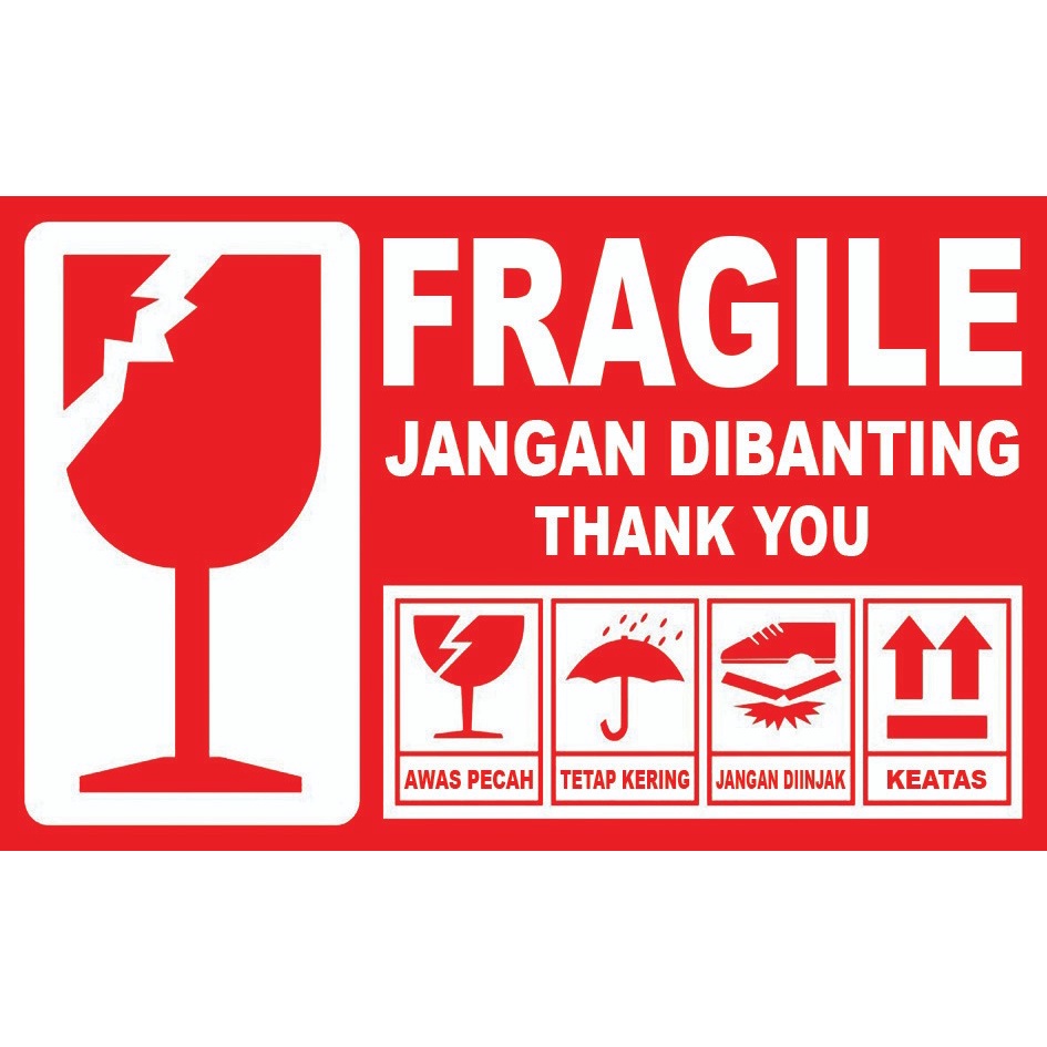 

COD STIKER FRAGILE JANGAN DIBANTING WARNA MERAH
