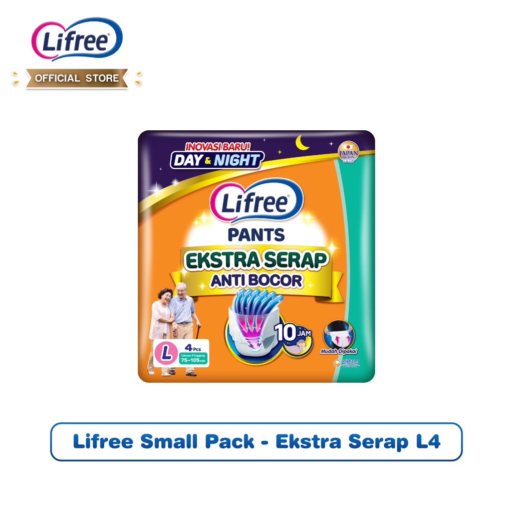 [SMALL PACK] Lifree Popok Dewasa Celana Ekstra Serap - L 4