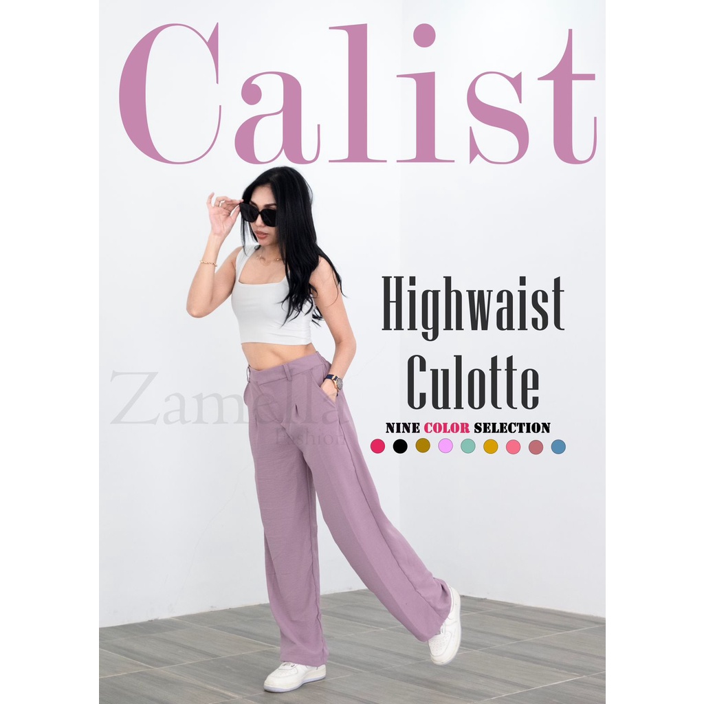 VIOLET HIGHWAIST LOOSE PANTS KULOT CRINCLE AIRFLOW BANYAK WARNA