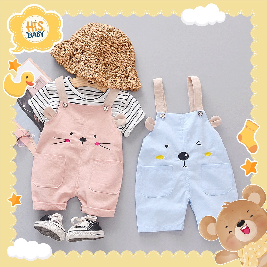His.Baby (F22) 6-2 tahun Baju Kodok Set Overall 2in1 Bayi &Anak Cewek Cowok