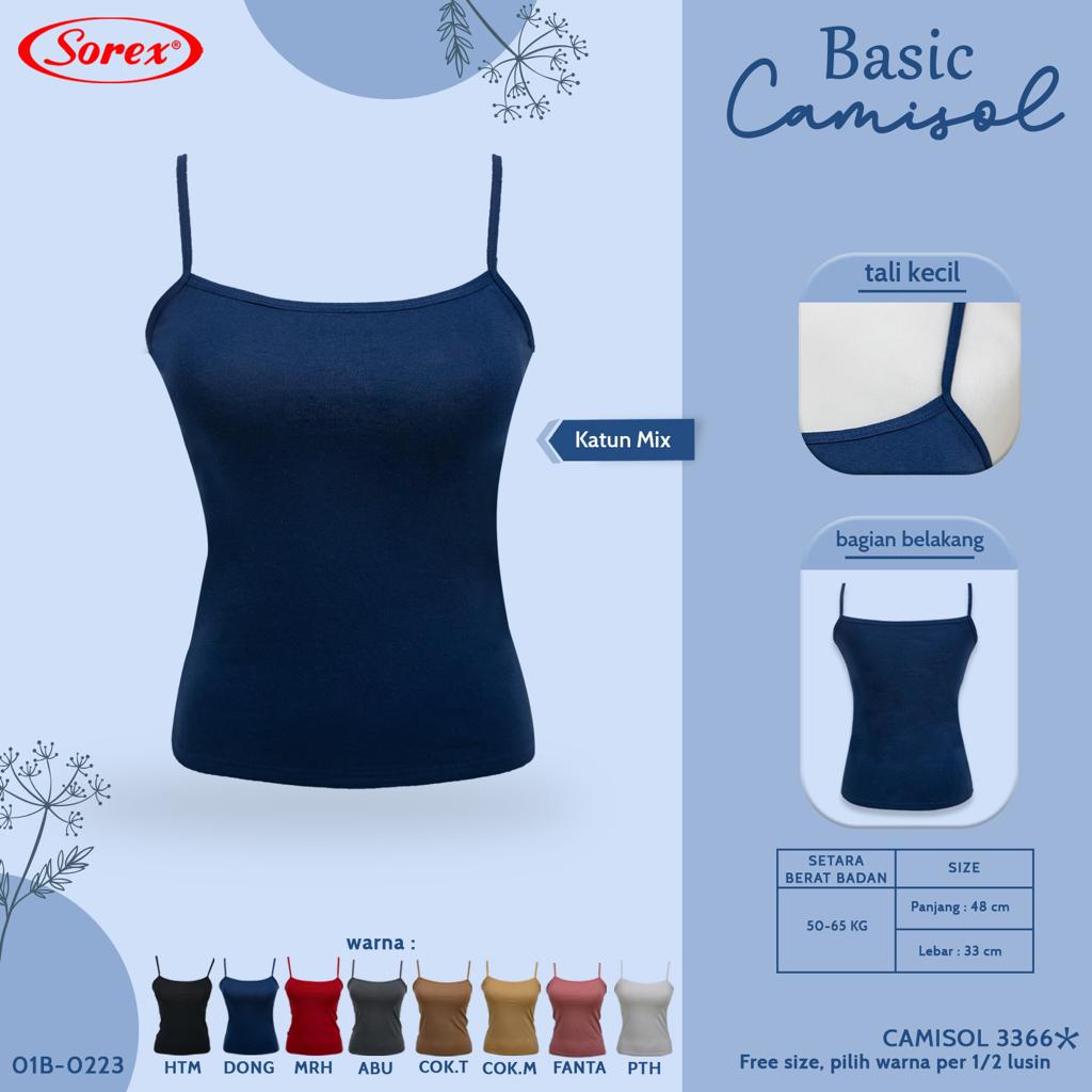 TANKTOP 3366 SOREX TALI KECIL PENDEK - Singlet Kamisol Sorex 3366 Tanktop Tali Kecil | Camisol Tangtop Wanita SOREX 3366 BASIC CAMISOL - ATASAN SINGLET / TANKTOP WANITA DENGAN TALI KECILCAMISOL SOREX SRX 3366 Atasan Tanktop Wanita Tali Kecil Isi 1 Pcs