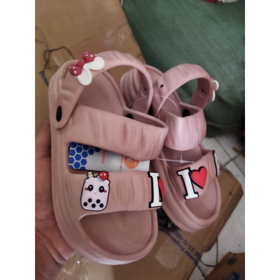 Sandal selop anak perempuan duoble strap Terbaru 633T ( 30-35 ) Gosome Sandal selop ban 2 Termurah
