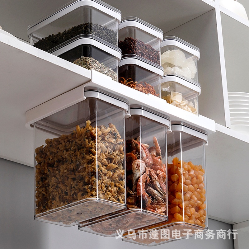 Toples Transparan Kedap Udara Airtight Minimalis Kotak Kontainer Tempat Penyimpanan Makanan Sayur Buah Daging