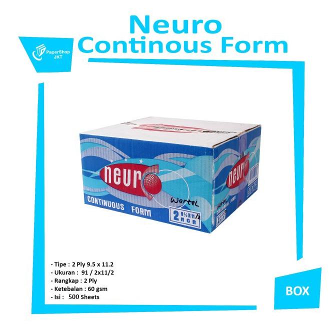 

Continous Form 91/2 X 11/2 2Ply/2 ( K2 Wartel ) Neuro/Kertas Komputer