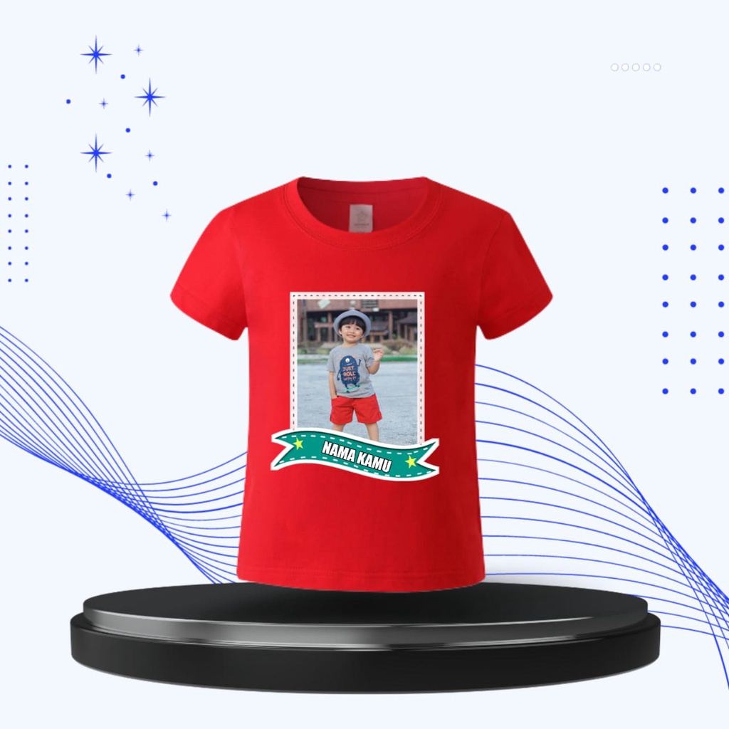 Kaos Anak Ulang Tahun Sablon Foto sendiri Cetak Foto di baju & nama Sablon kaos/anak custom/Foto/Nam