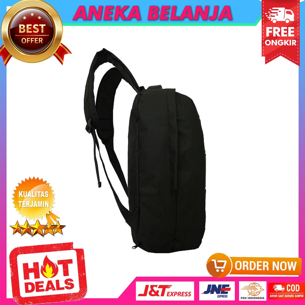 Tas Ransel Polo Pria Warna Hitam SMA Kuliah Kerja Backpack Cowok Travelling Hiking Free Raincover + Slot Laptop Bahan Awet Tebal Halus Harga Terlaris Termurah Terjangkau