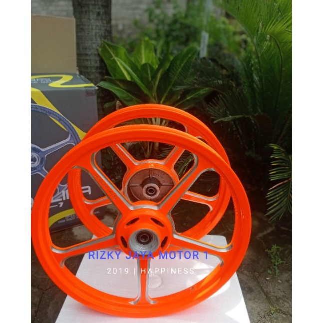 VELG POWER MANDALIKA TROMOL BESAR JUPITER MODEL ENKEI WARNA ORANGE