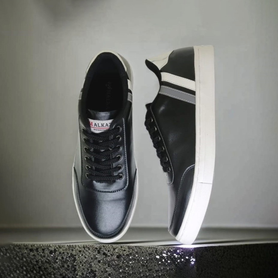 HILTON X ZAGIB LEATHER FULL BLACK | Sepatu Pria Skate Big Size Sneakers Cowok Bule Ukuran Jumbo