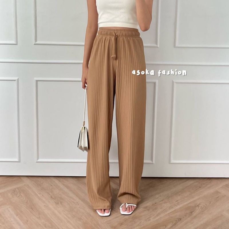 Lyra pants/kulot knit import/celana kulot bahan maxiline