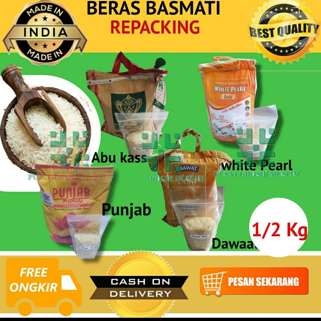 Beras Basmati Punjab Kingg 1/2kg 0,5kg 0,5 kg 500gr Dijamin Ori atau Uang Kembali!!!