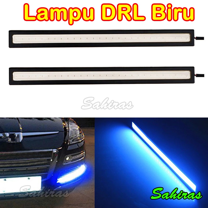Lampu DRL Plasma Depan Mobil Motor Warna Biru Panjang 17cm LED Strip Lamp COB
