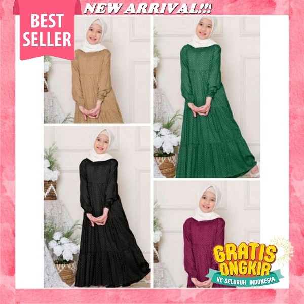 Gamis Anak Perempuan Set Hijab Umur 8-10Tahun Dan 11-13Tahun Zafirah Syar'I Kid Gamis Anak Terbaru 2
