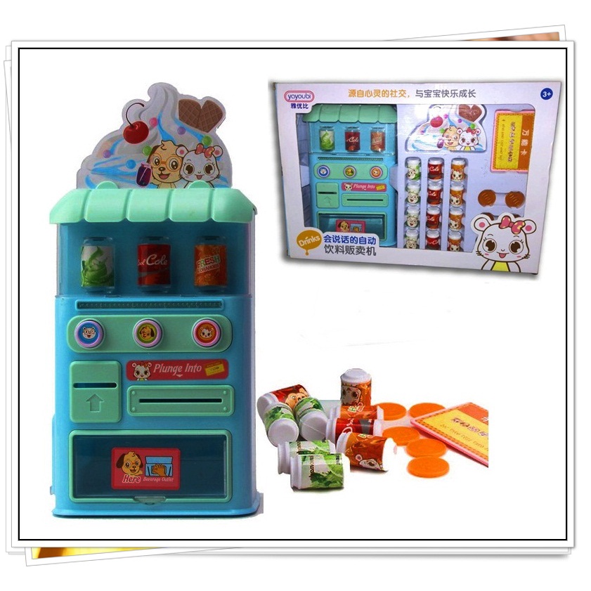 Mainan Mesin Penjual Minuman Otomatis Koin - Mainan Anak Vending Machine