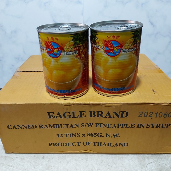

EAGLE BRAND Sirup Rambutan isi nanas (1 dus isi 12 x 565 gr)