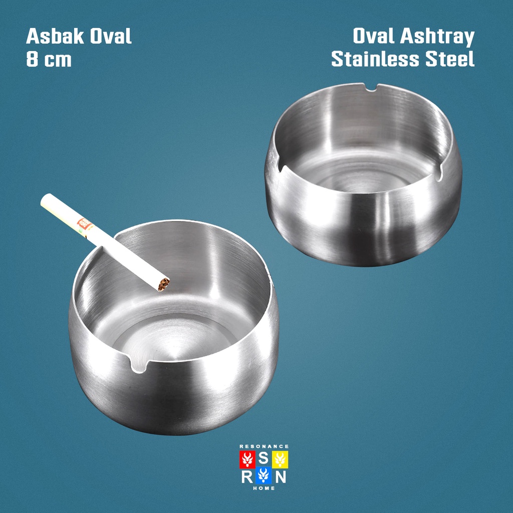 Asbak Oval Stainless 8 cm / Resonance Home