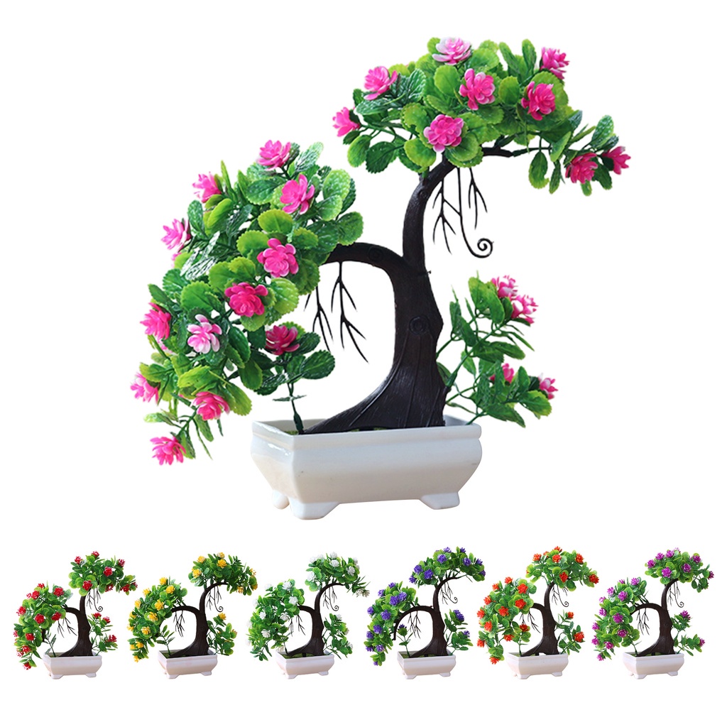 FYGALERY PT26 Pot Tanaman Hias Bunga Hias Plastik Ornamen Pot Bongsai Artificial Flower Decoration